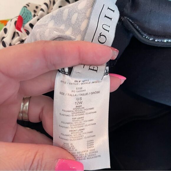 Eloquii Cactus Ruffle Off the Shoulder One Piece Swimsuit Sz 12 - Picture 3 of 5